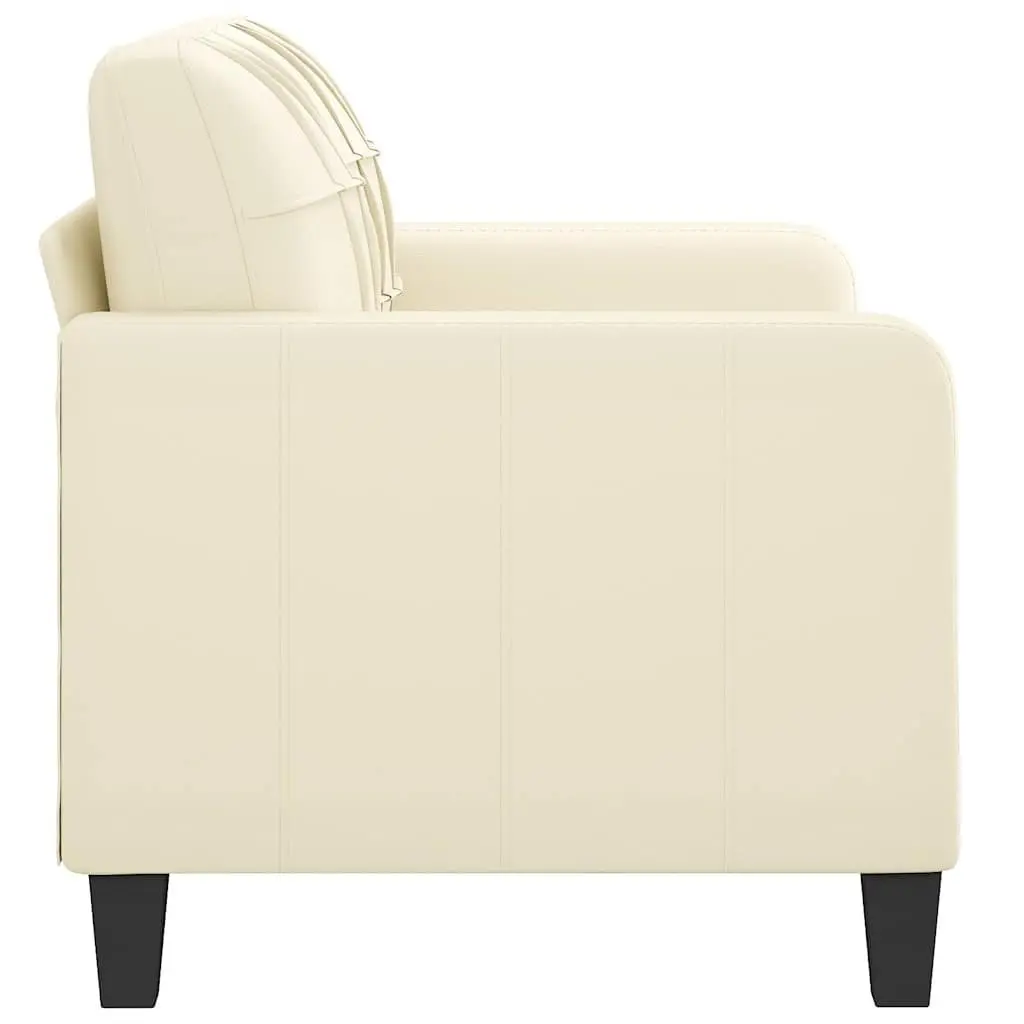 2-Seater Sofa in Cream Faux Leather