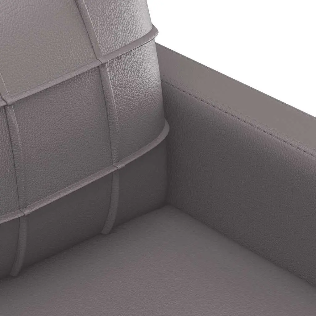 2-Seater Sofa Grey Faux Leather 120cm