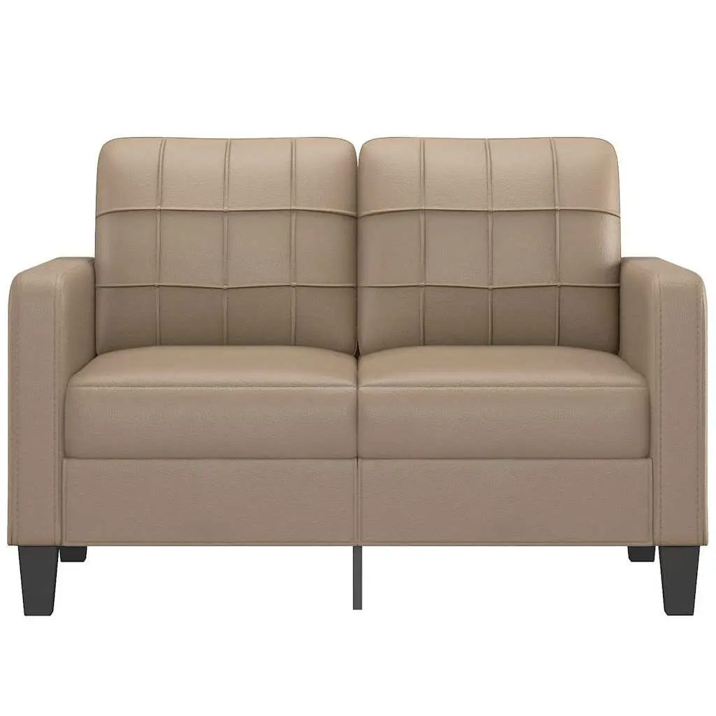 2-Seater Sofa Brown Faux Leather Modern Living Room Furniture 120cm