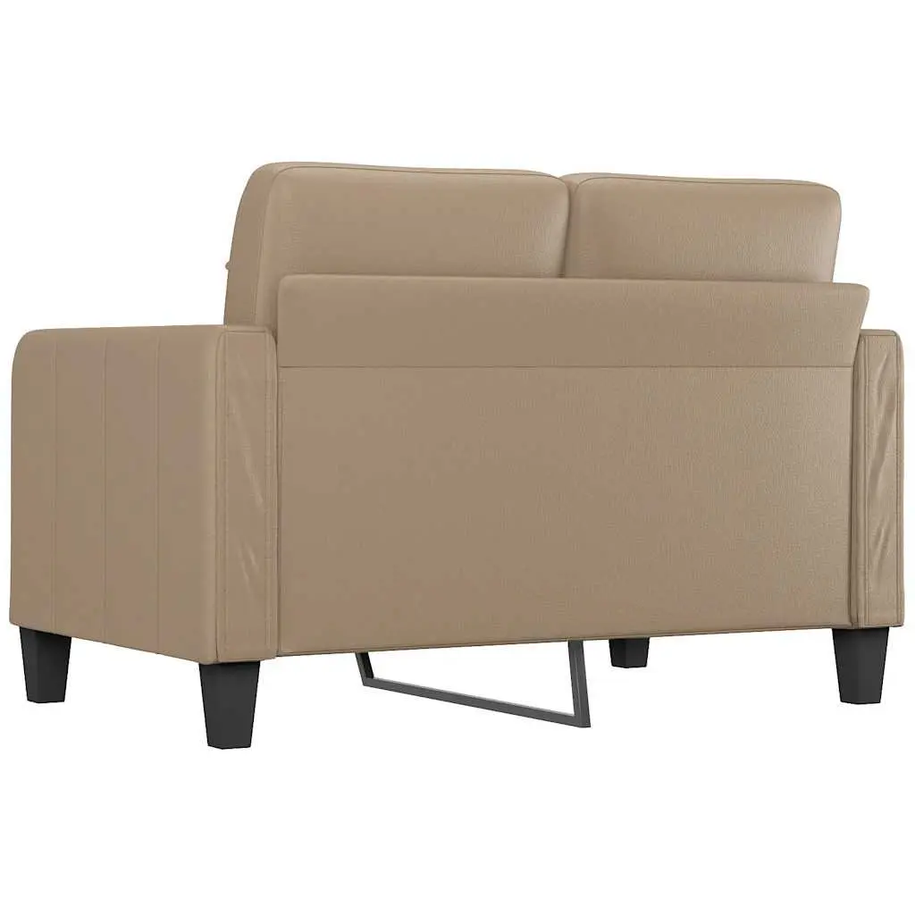 2-Seater Sofa Brown Faux Leather Modern Living Room Furniture 120cm
