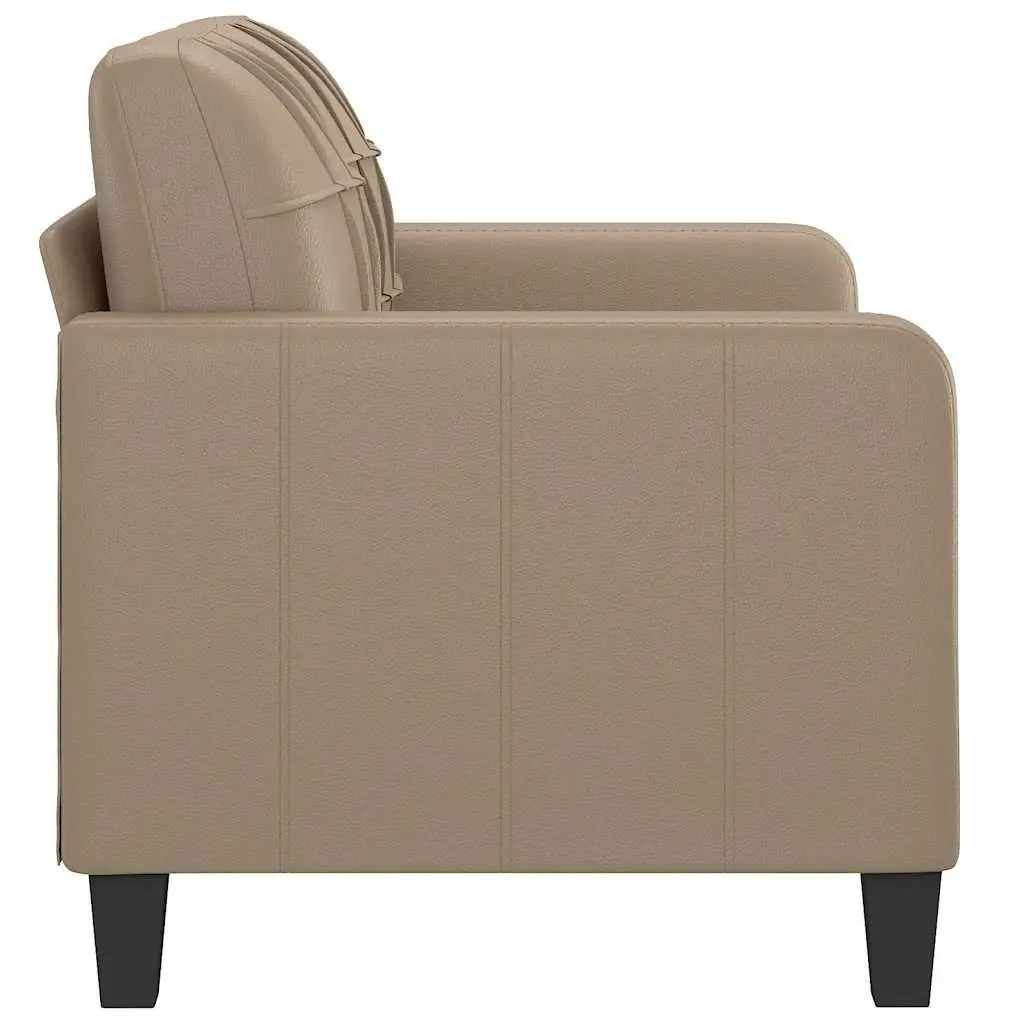 2-Seater Sofa Brown Faux Leather Modern Living Room Furniture 120cm