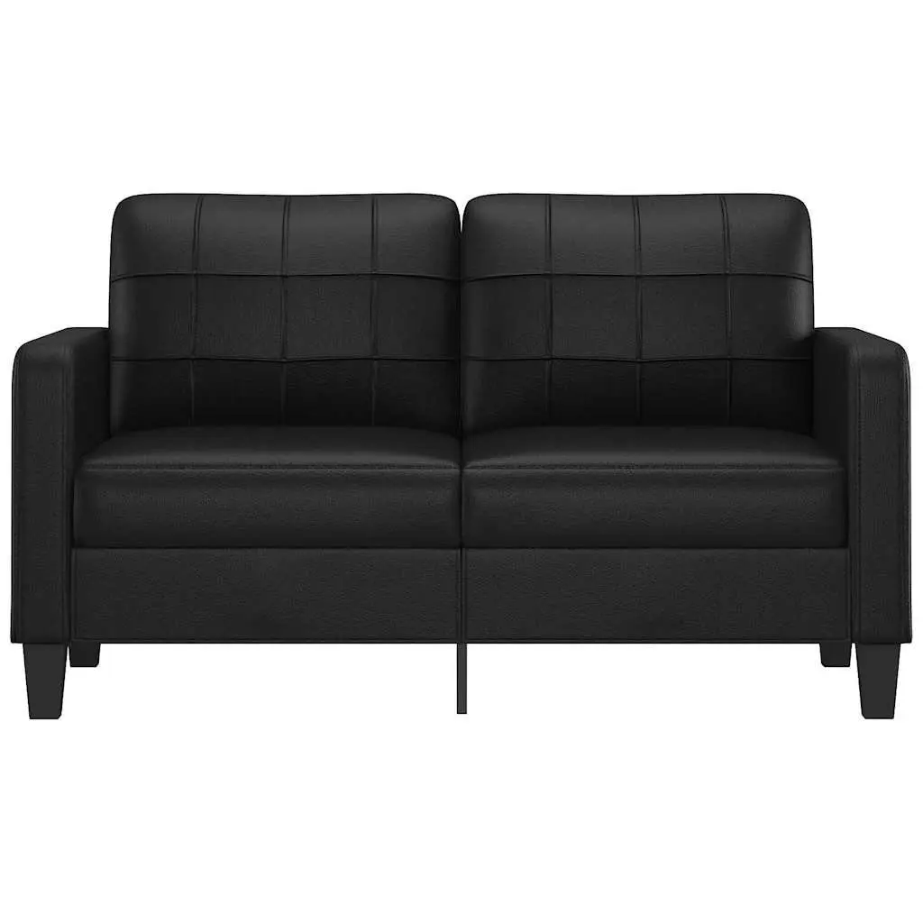 140cm Black 2-Seater Sofa