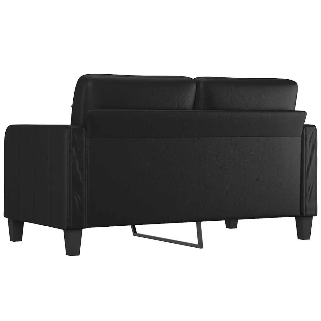 140cm Black 2-Seater Sofa