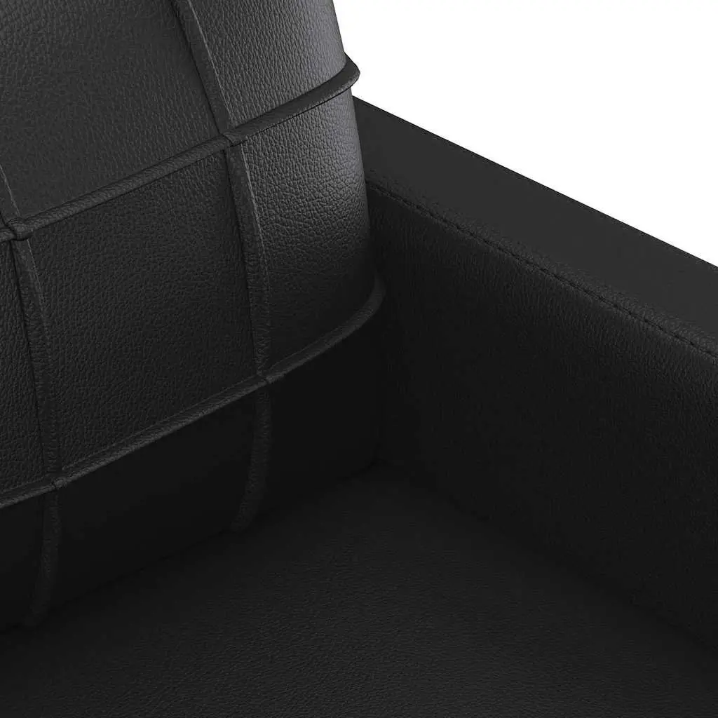 140cm Black 2-Seater Sofa