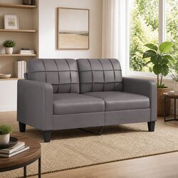 Your Ideal 2-Seater Sofa in Grey Faux Leather