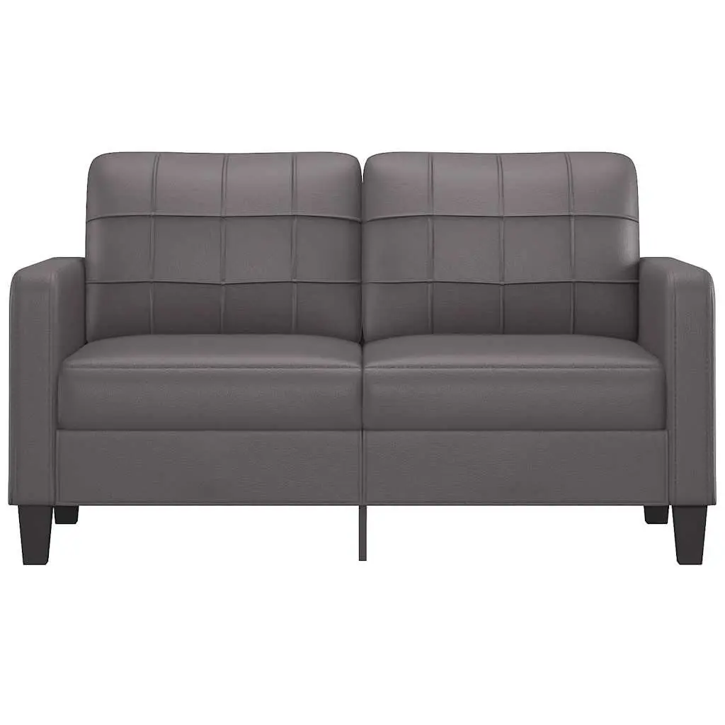 2-Seater Sofa Modern Grey 140cm Faux Leather Lounge Couch