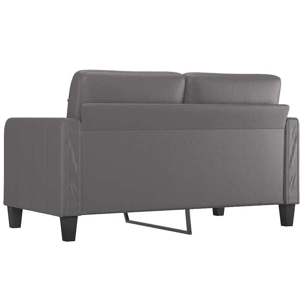 2-Seater Sofa Modern Grey 140cm Faux Leather Lounge Couch
