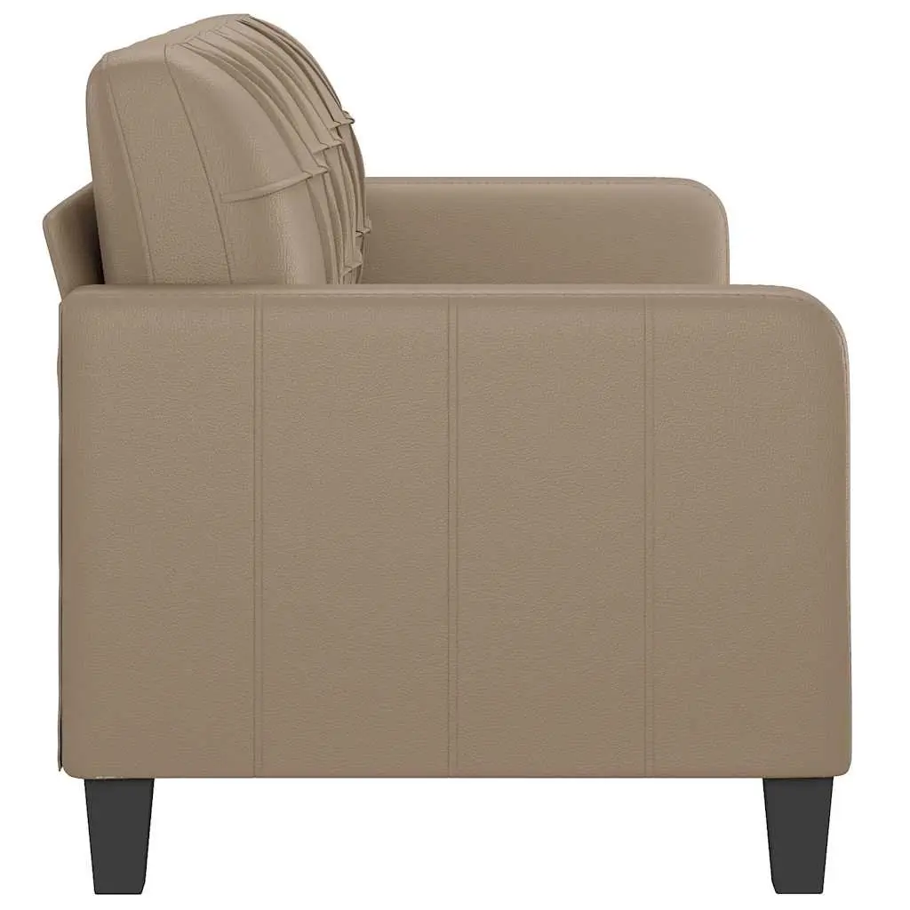 3-Seater Sofa 180cm Brown Faux Leather Lounge Couch Living Room Furniture