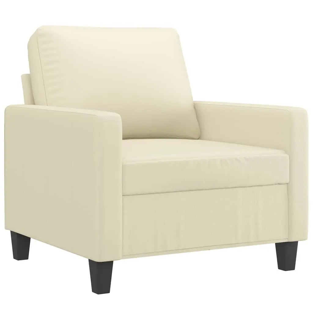 Cream Faux Leather Chair