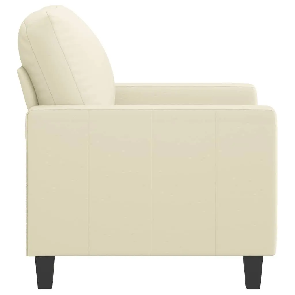 Cream Faux Leather Chair