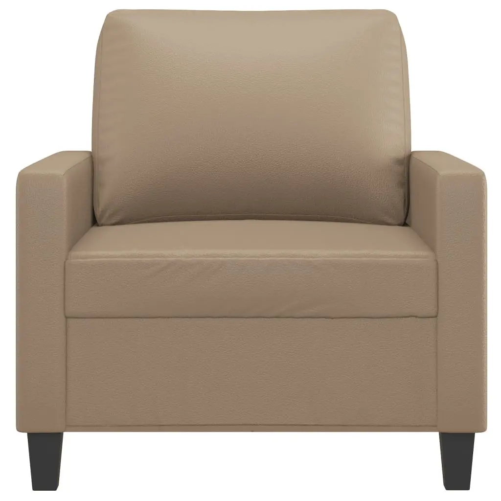 Brown Faux Leather Armchair