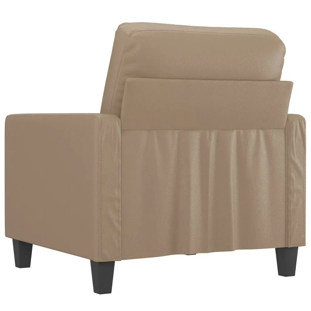 Brown Faux Leather Armchair