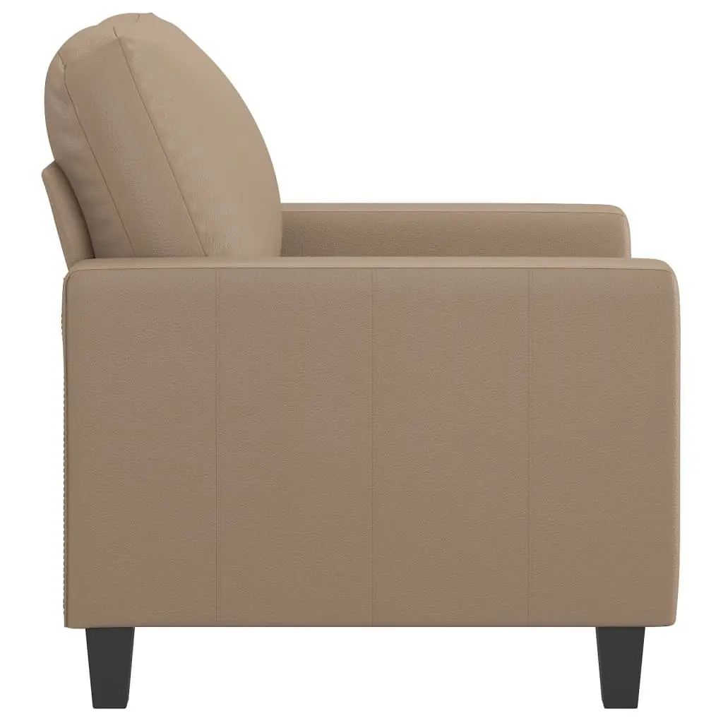 Brown Faux Leather Armchair