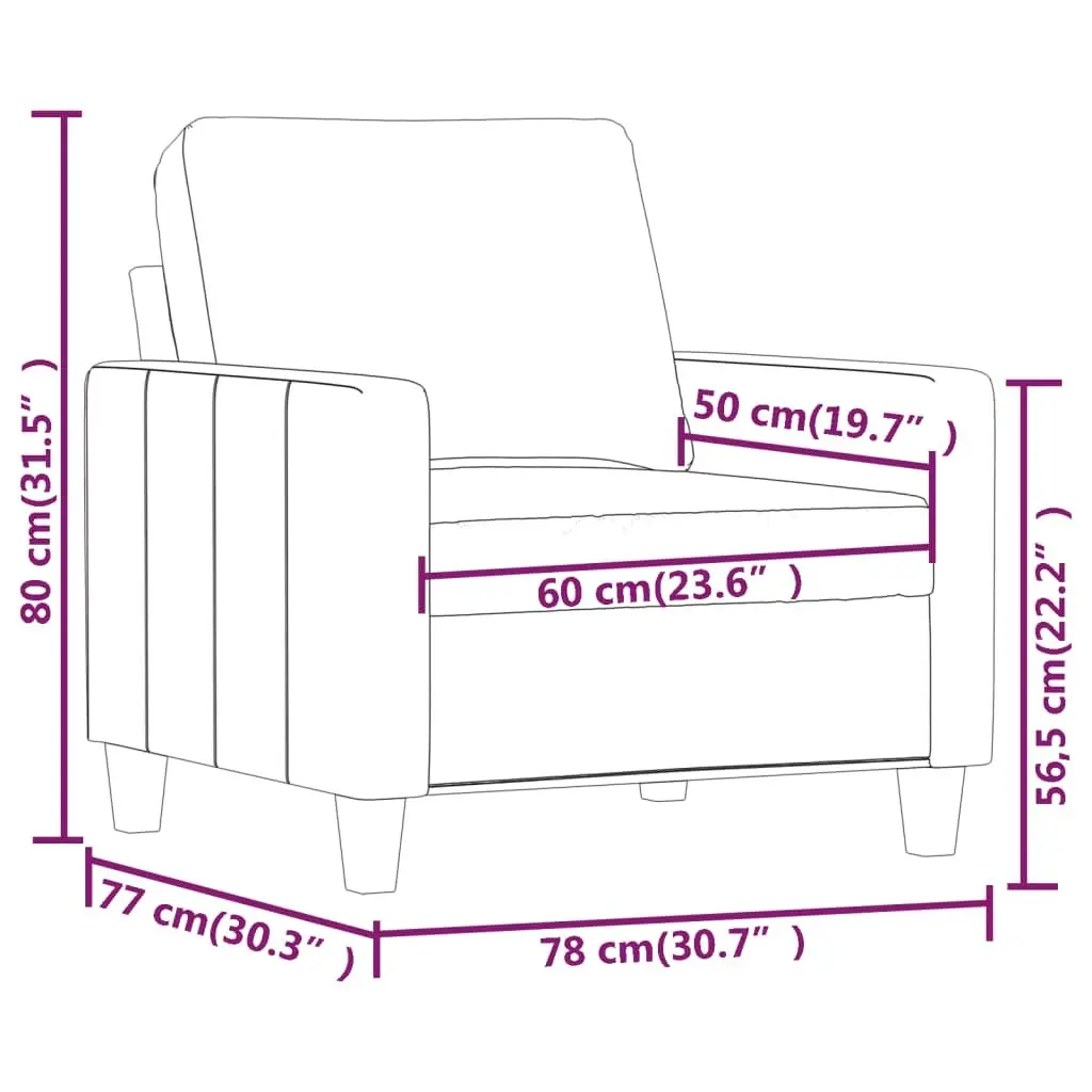 Brown Faux Leather Armchair