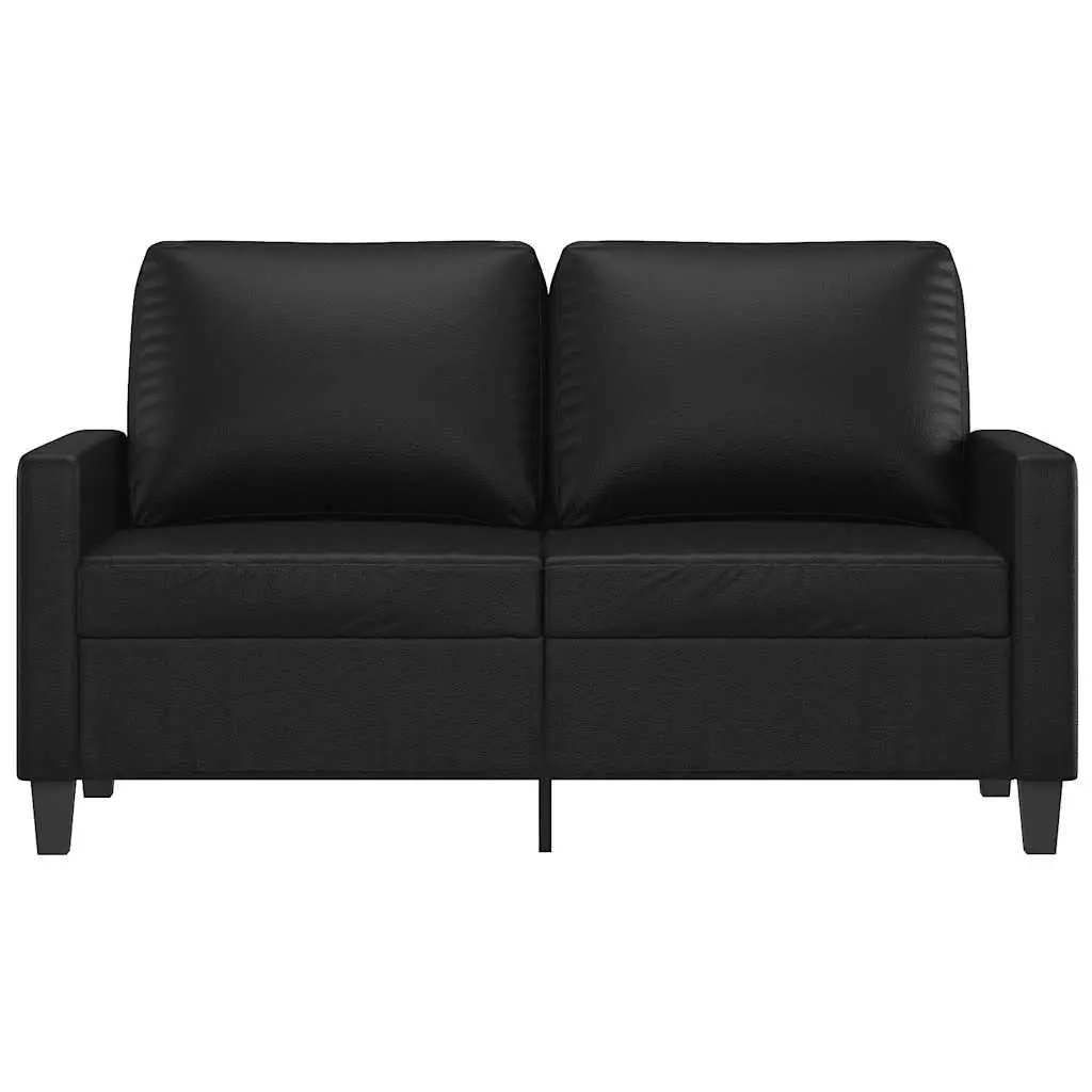 2-Seater Sofa Black 120cm Modern Couch Lounge Seat Faux Leather Living Room