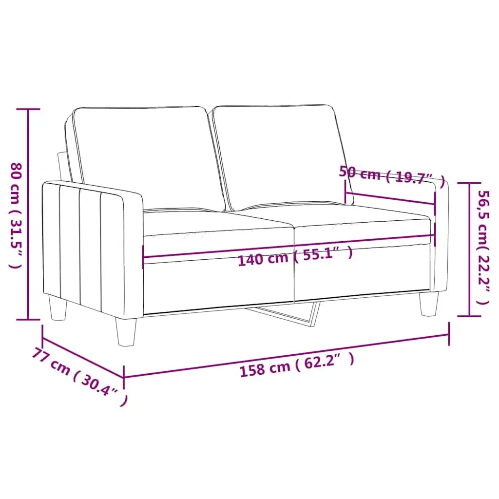 Black 2-Seater Sofa for Relaxation