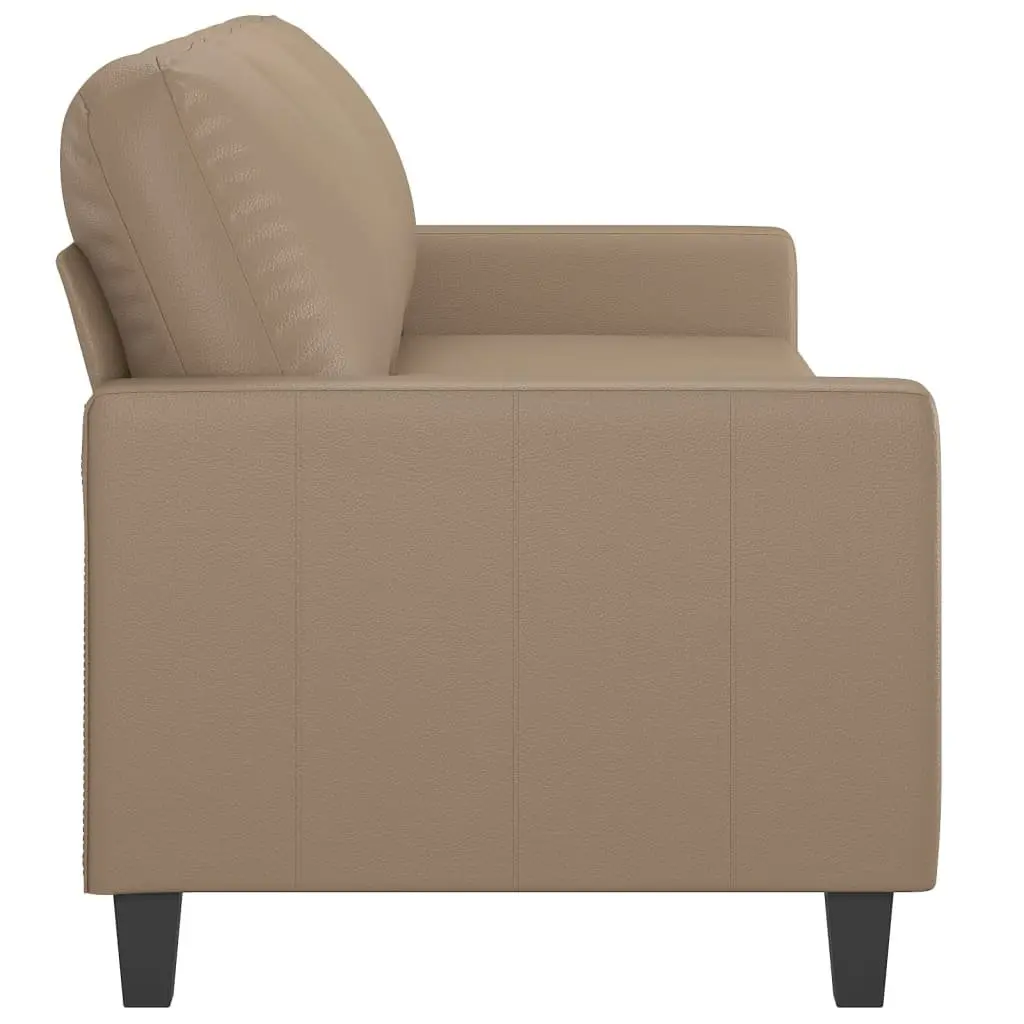 3-Seater Sofa Brown Faux Leather Modern Living Room Couch 180cm