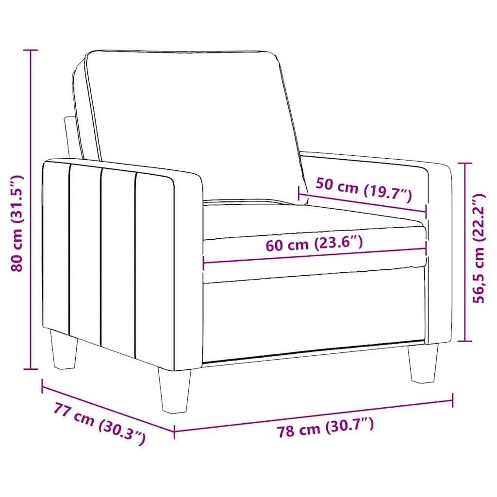 Sofa Chair Grey Fabric Armchair Living Room Lounge Seat Padded Comfortable