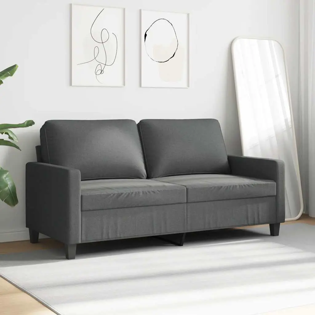 140cmLoungeCouchDarkGreyUpholstered2SeaterSofaModernDesignHomeFurniture