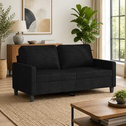Friendly 2-Seater Sofa in Black for Your Relaxation