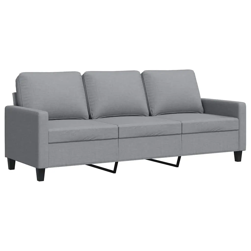 3-Seater Sofa Grey Fabric Lounge Couch Living Room Furniture 180cm Modern Design
