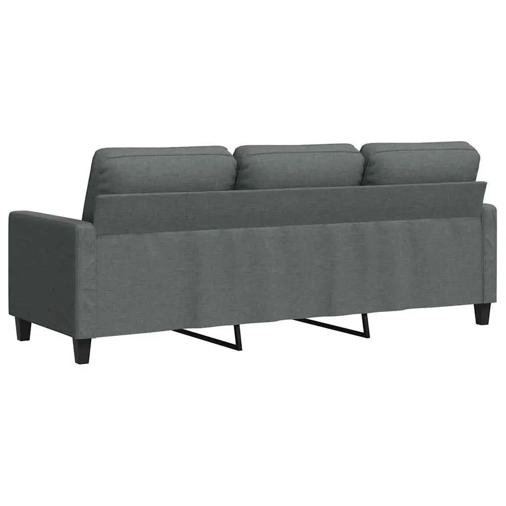 3-Seater Sofa Grey Fabric 180cm Living Room Couch Comfortable Lounge Furniture