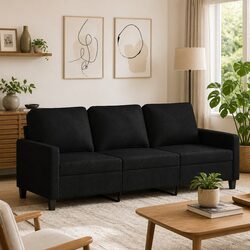 Your New Favorite 3-Seater Sofa in Black Fabric