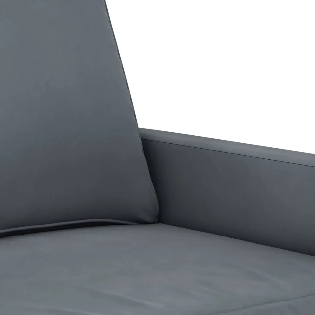 Sofa Chair Grey Velvet 60cm Padded Armchair