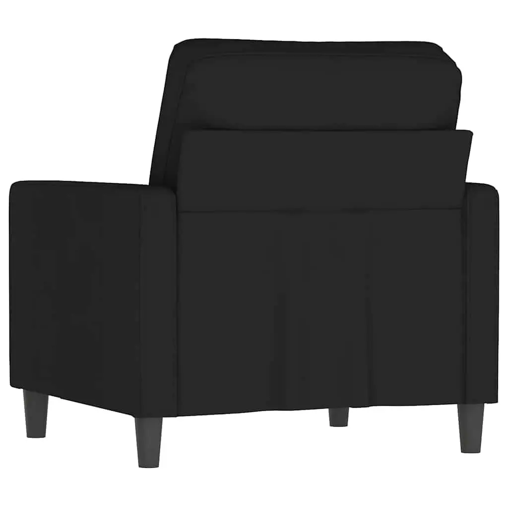 Black Velvet Sofa Chair Modern Accent 60cm