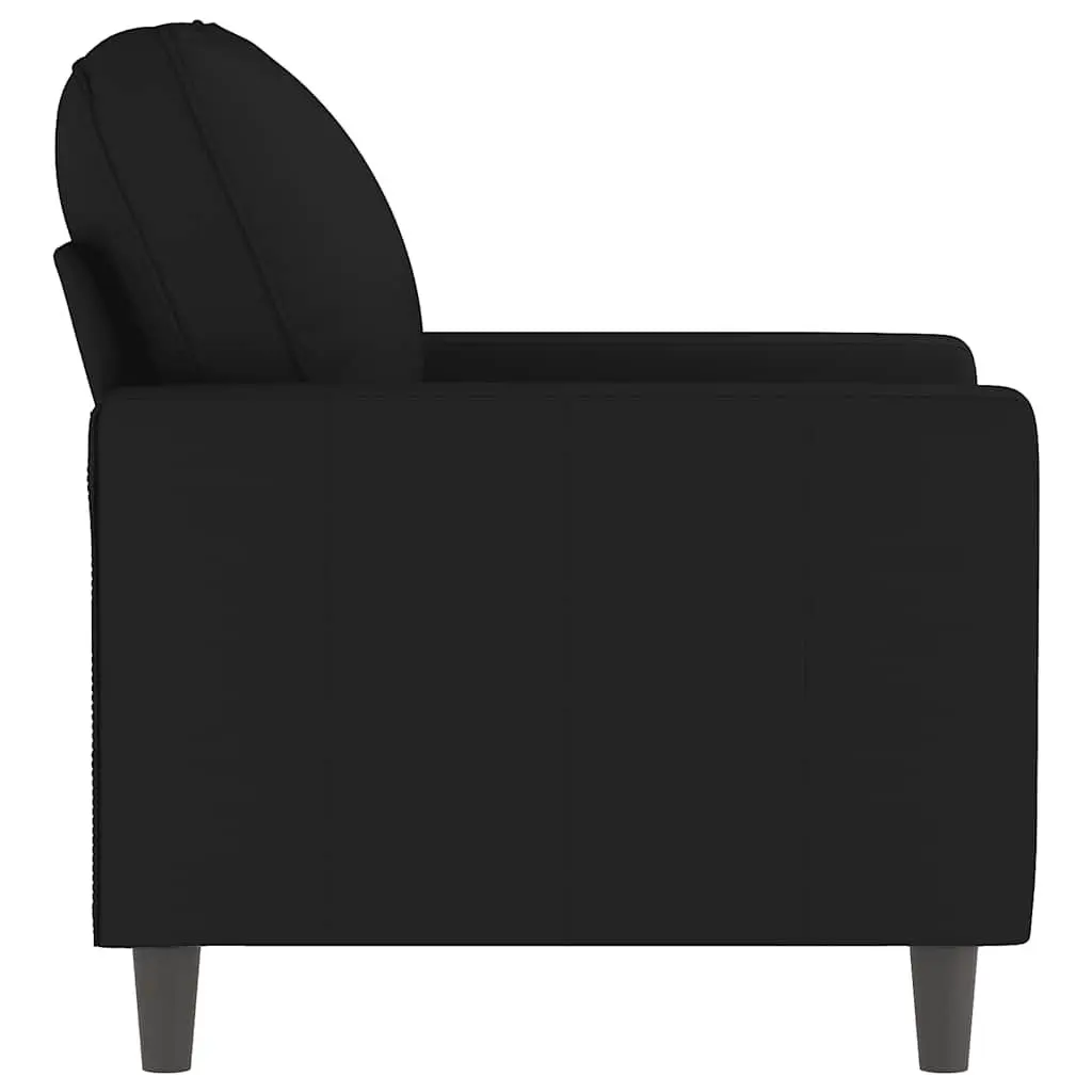 Black Velvet Sofa Chair Modern Accent 60cm