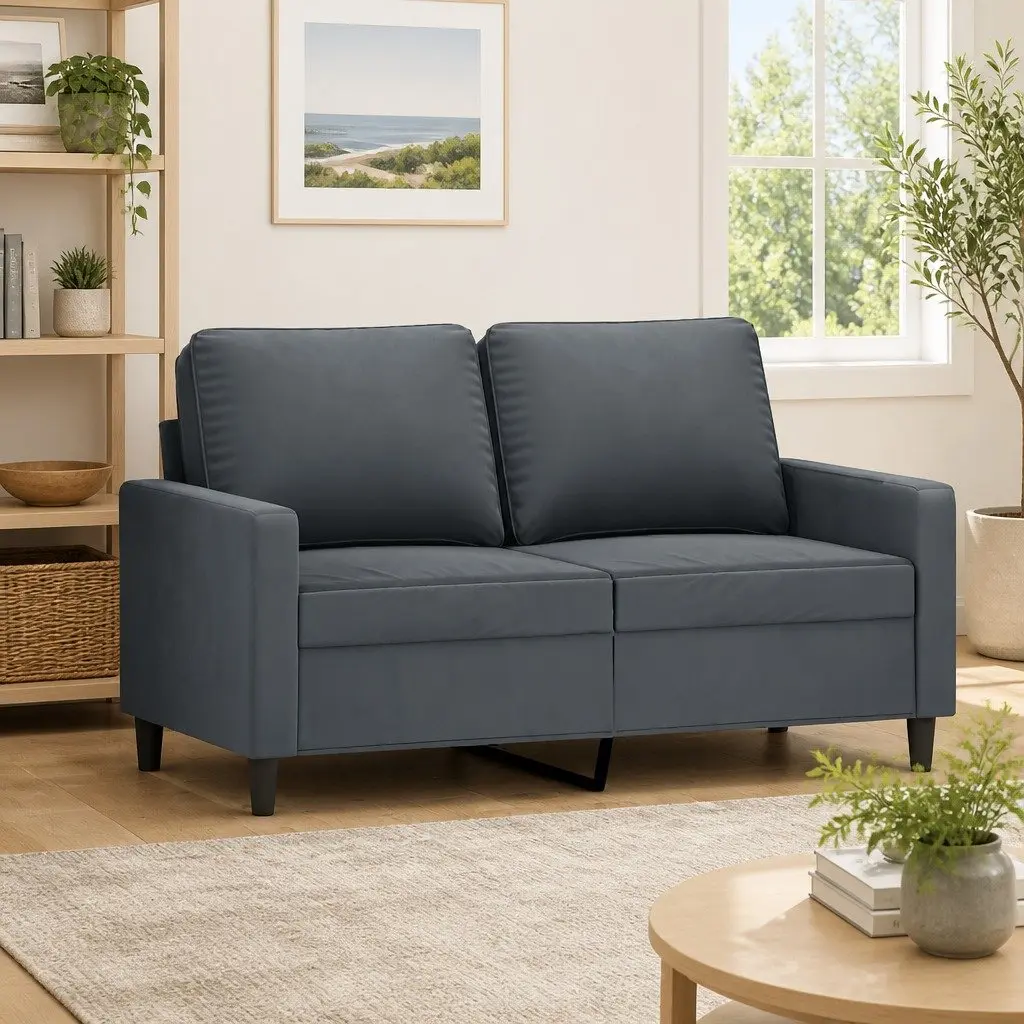 2-Seater Sofa in Grey Velvet