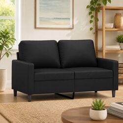 Cozy Black Velvet 2-Seater Sofa for Relaxation