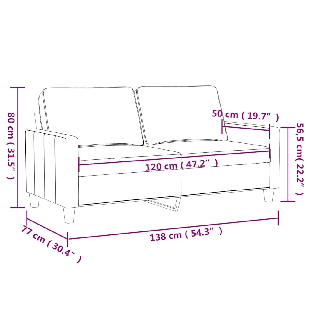 Lounge Couch Velvet Black 120cm 2-Seater Sofa Living Room Furniture