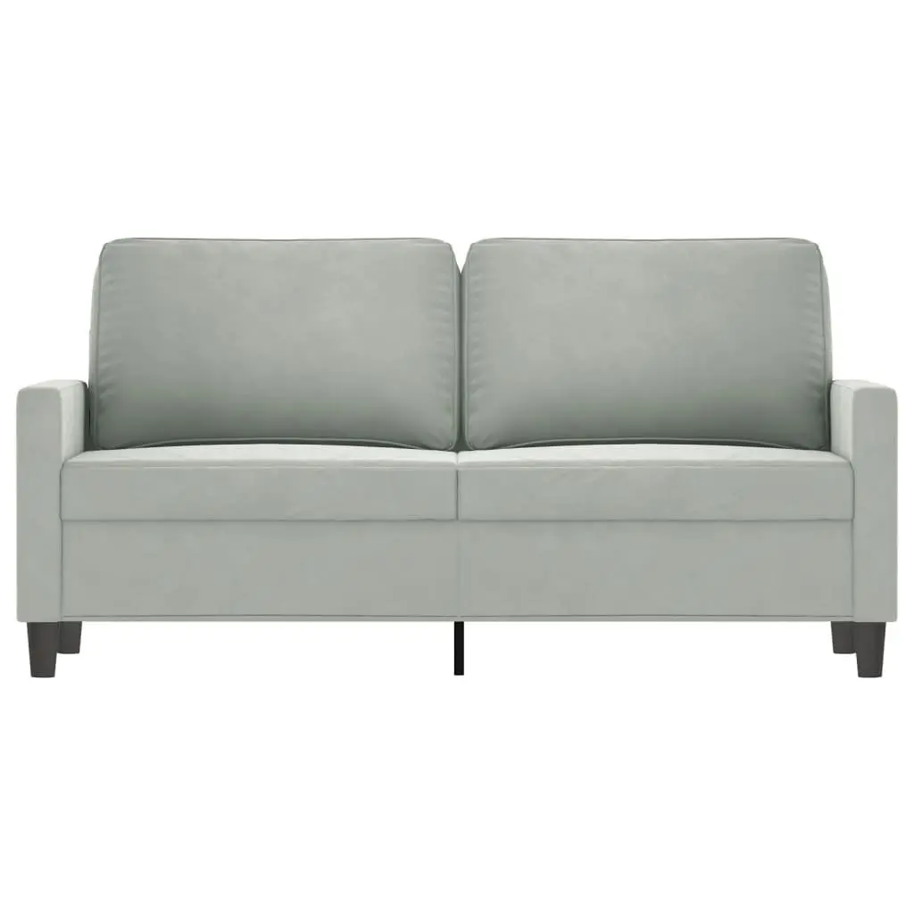 2-Seater Sofa Grey Velvet Modern Lounge Settee 140cm