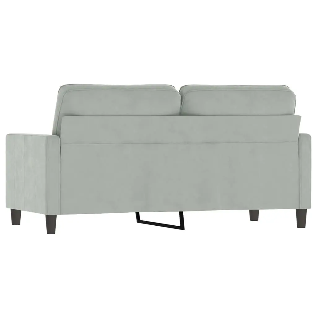 2-Seater Sofa Grey Velvet Modern Lounge Settee 140cm