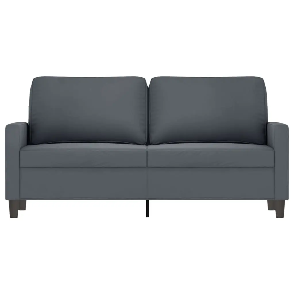 2-Seater Sofa Grey Velvet 140cm Modern Living Room Couch Padded Armrests