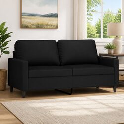 Friendly 2-Seater Sofa in Black Velvet - Comfortable and Chic