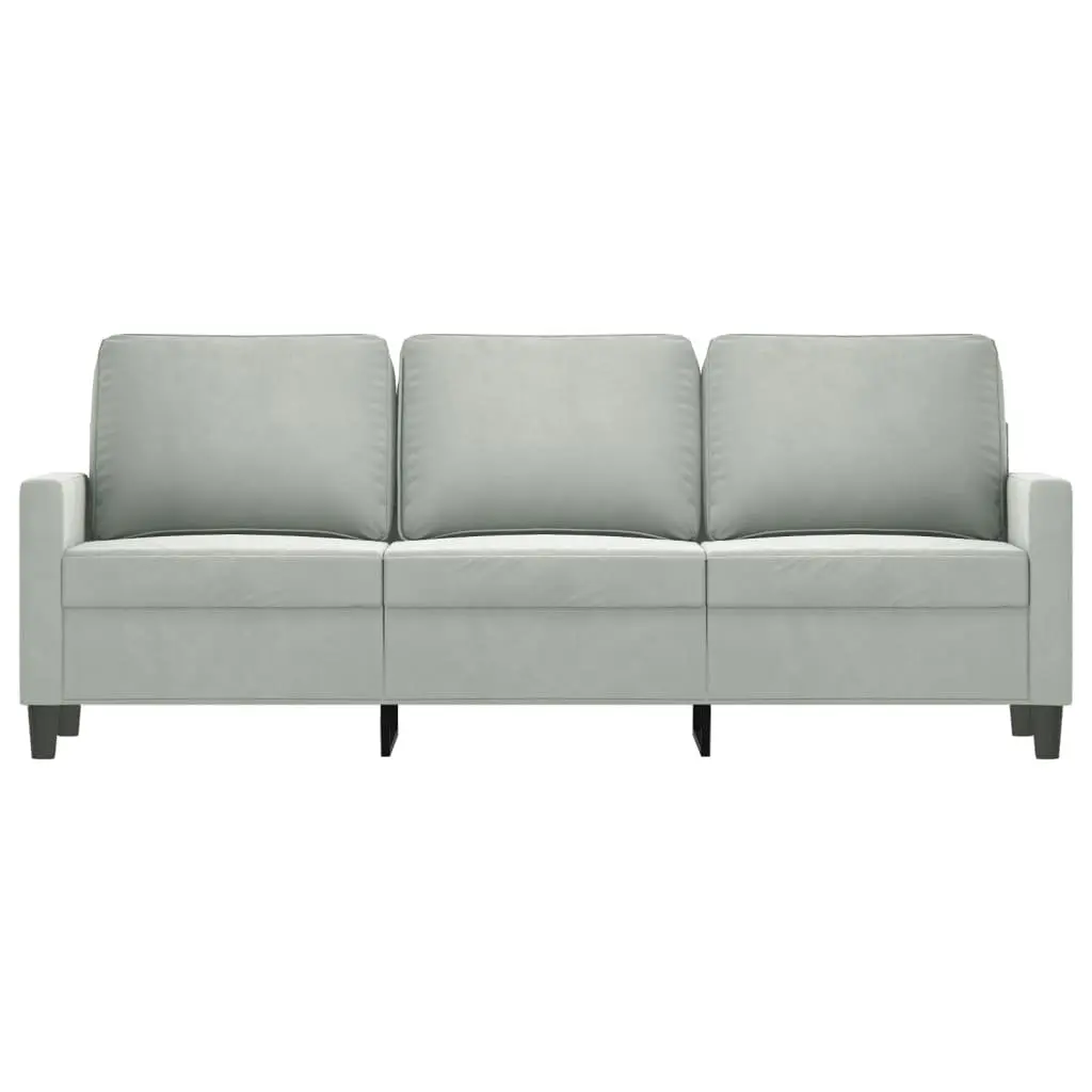 Grey Velvet 3-Seater Lounge Sofa for Relaxed Living