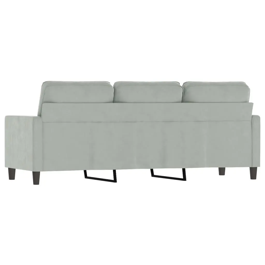 Grey Velvet 3-Seater Lounge Sofa for Relaxed Living