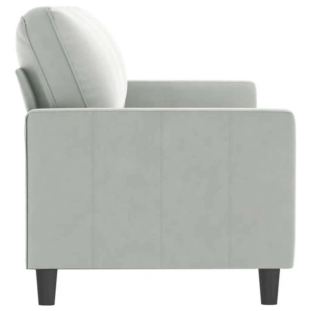 Grey Velvet 3-Seater Lounge Sofa for Relaxed Living