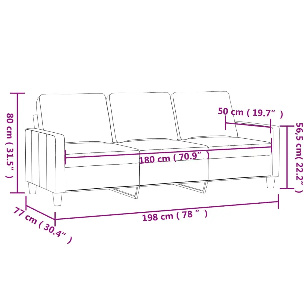 3-Seater Velvet Sofa