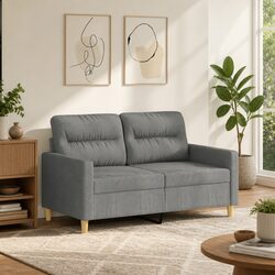 Your Cozy 2-Seater Sofa Awaits in Grey Fabric
