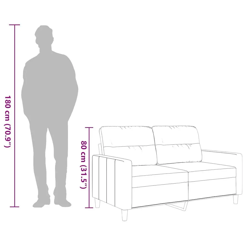 Grey Fabric Upholstered Couch 120cm 2-Seater Sofa Living Room Settee