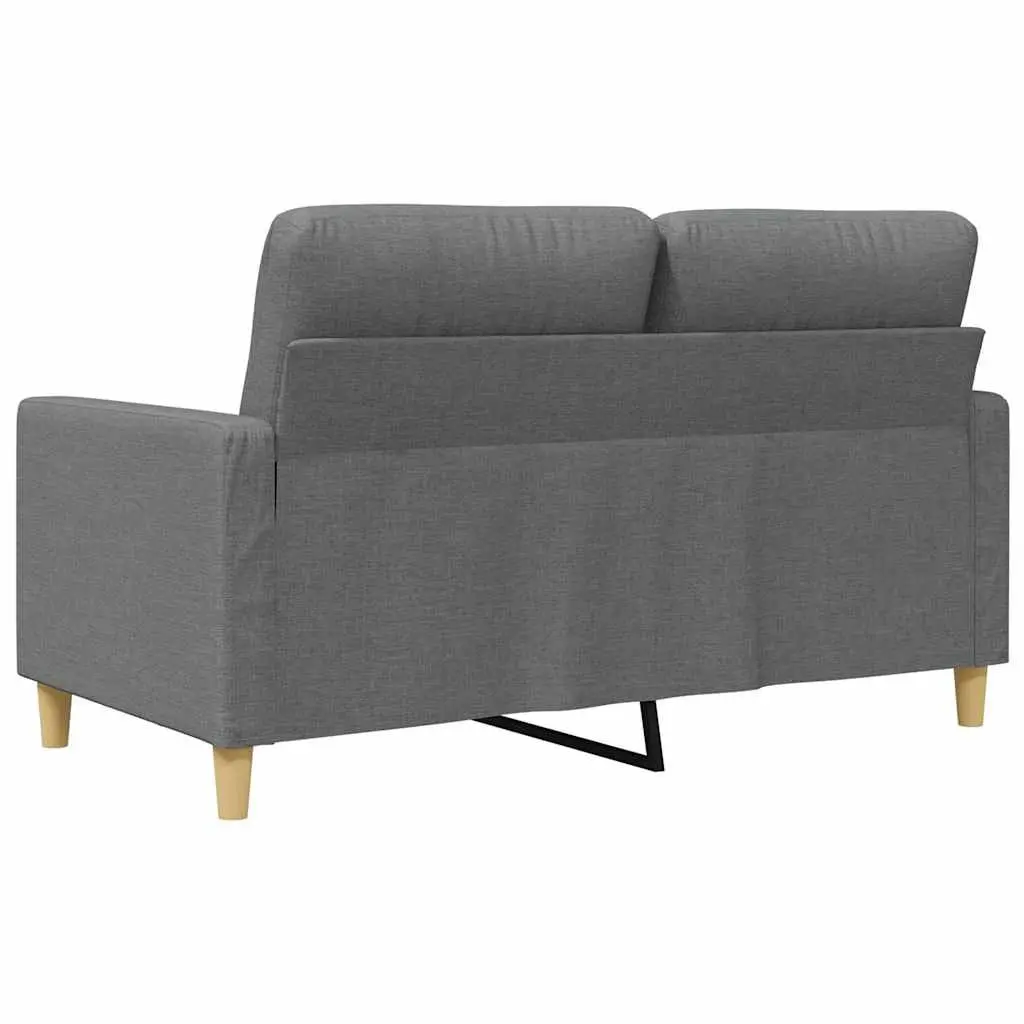 2-Seater Sofa Grey Fabric 120cm Living Room Couch Comfortable Upholstered Seat