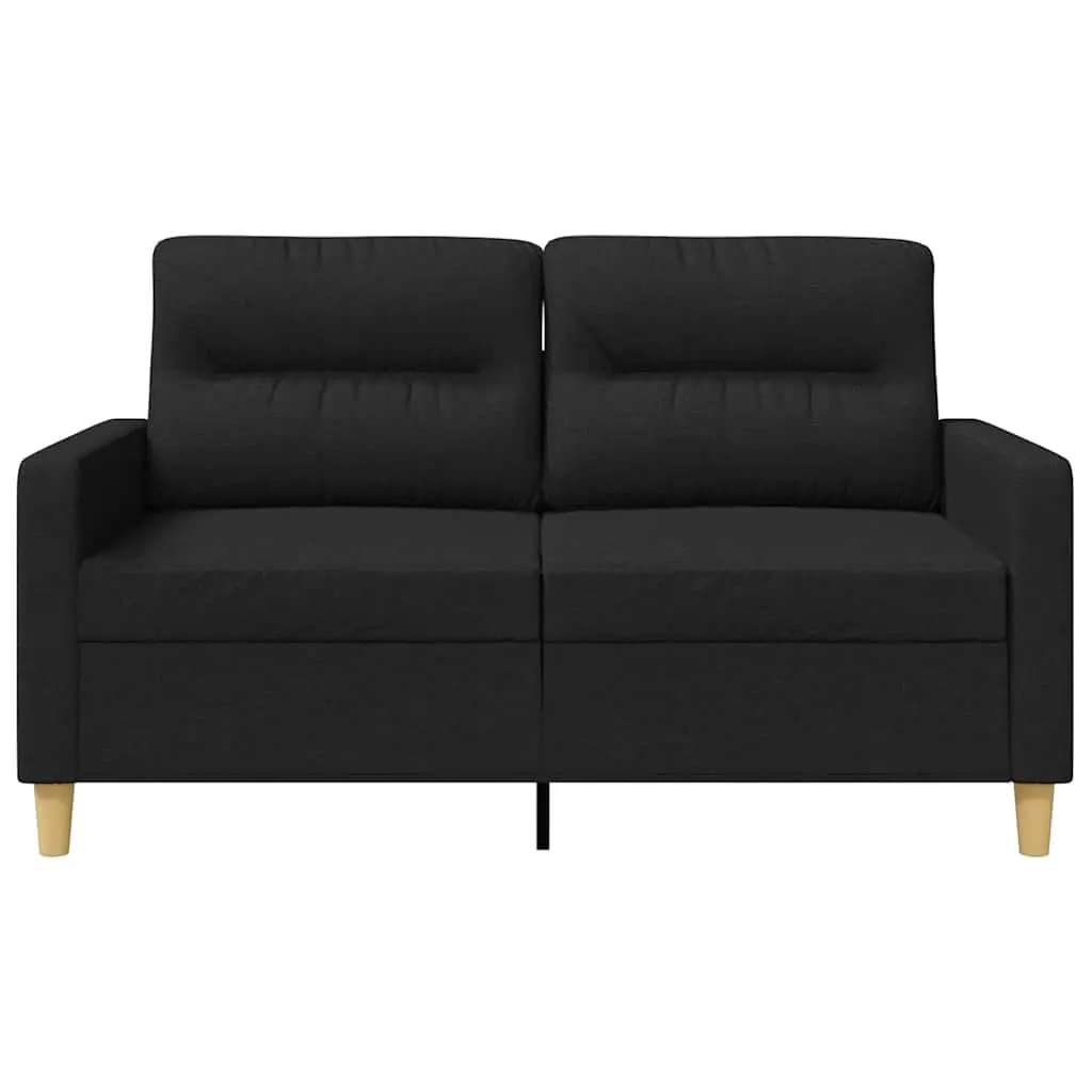2-Seater Sofa Black Fabric Modern Lounge Couch 120cm