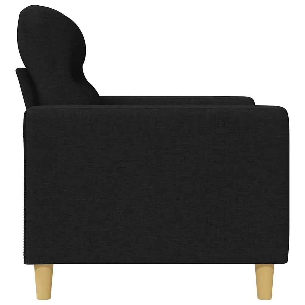 2-Seater Sofa Black Fabric Modern Lounge Couch 120cm