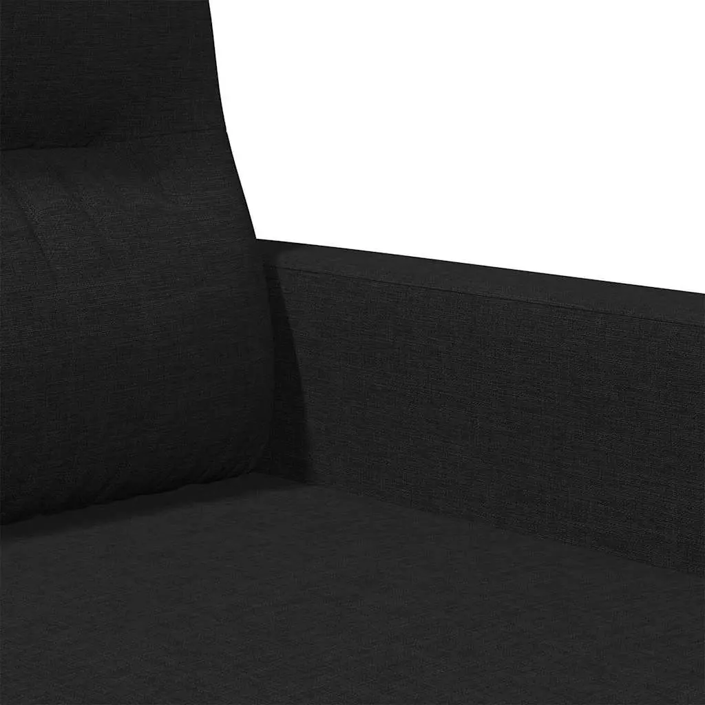2-Seater Sofa Black Fabric Modern Lounge Couch 120cm