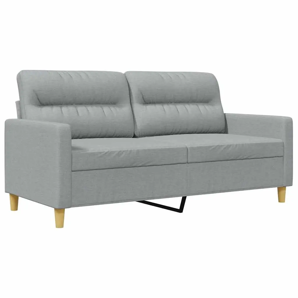 2-Seater Sofa Grey 140cm Fabric Living Room Couch Comfortable Padded Armrests