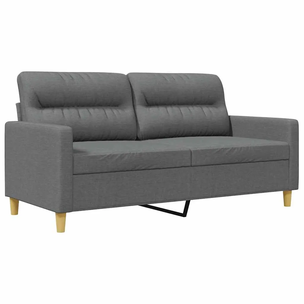 2-Seater Sofa Grey Fabric 140cm Modern Lounge Couch