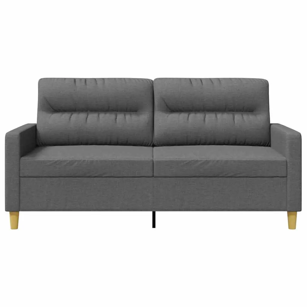 2-Seater Sofa Grey Fabric 140cm Modern Lounge Couch